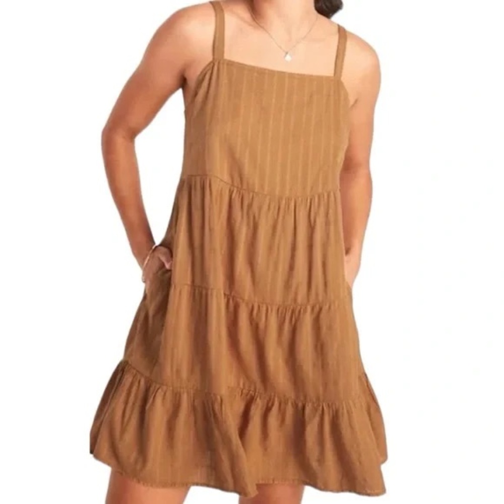 Old Navy Brown Tiered Mini Dress